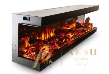 AKS COZA RZN 170 CM ELEKTRİKLİ ŞÖMİNE