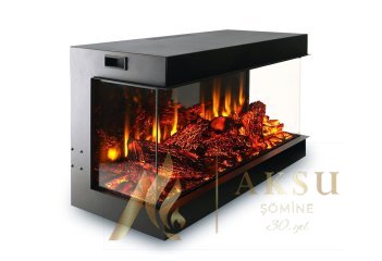 AKS COZA RZN 90 CM ELEKTRİKLİ ŞÖMİNE