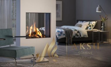 Doğalgazlı Şömine Devin 5018 / Trimline 73 HT Tünel