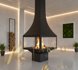 Metal Orta Şömine Minel 6004