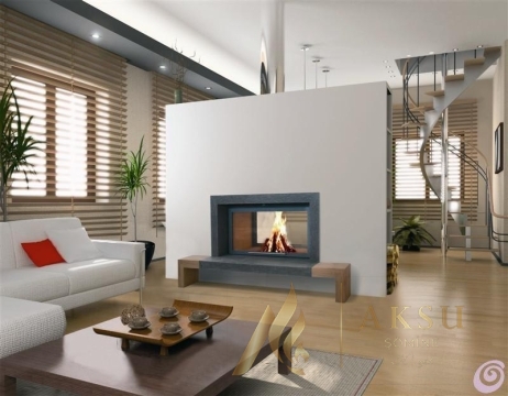 İki Yönü Açık Şömine Eliz 8005