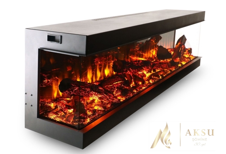 AKS COZA RZN 170 CM ELEKTRİKLİ ŞÖMİNE