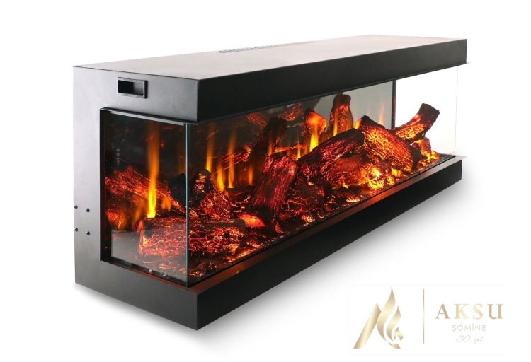 AKS COZA RZN 140 CM ELEKTRİKLİ ŞÖMİNE