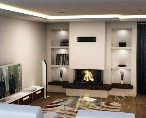 Üç Yönü Açık U Tipi Şömine Zümre 7130